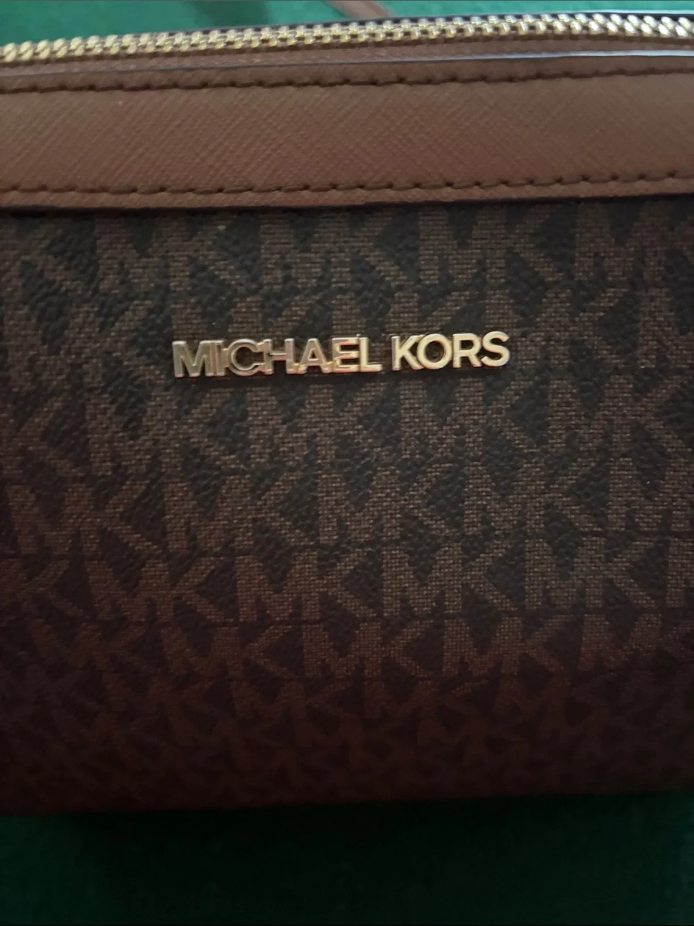 Michael Kors Jet Set Logo EW Crossbody Brown Chain Acorn